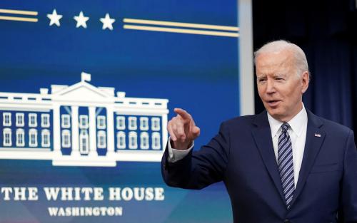 FILE PHOTO: U.S. President Joe Biden takes a question after announcing the release of 1 million barrels of oil per day for the next six months from the U.S. Strategic Petroleum Reserve, as part of administration efforts to lower gasoline prices, at the White House in Washington, U.S., March 31, 2022. REUTERS/Kevin Lamarque/File Photo